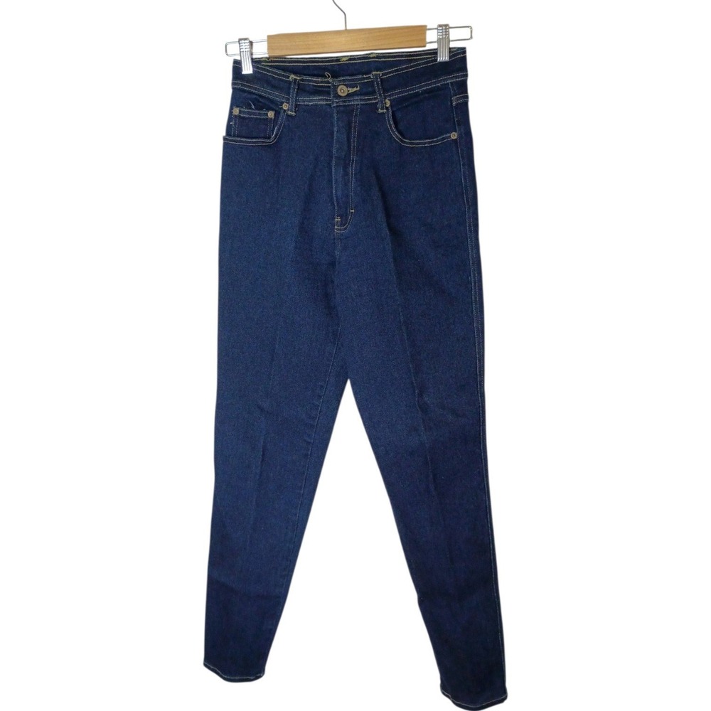 Bill Blass Vintage Jeans Womens 8 Dark Wash High Rise Tapered Leg Denim Blue